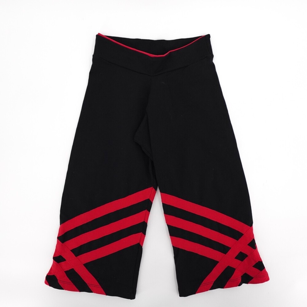 Margarita Supplex Pants Womens 2 Black Red Capri active Yoga Pull On Compression